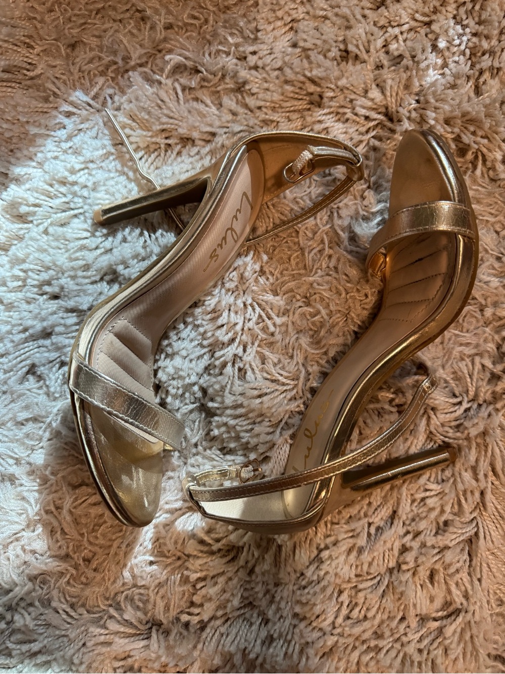 Lulu Metallic Gold Slingback Heels